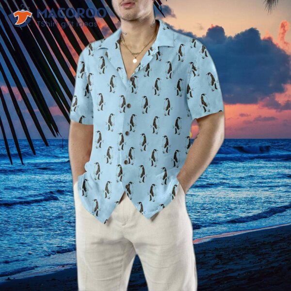 Penguin And Fish Seamless Pattern Hawaiian Shirt: Cool Shirt For , A Themed Gift Idea