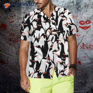 penguin colony hawaiian shirt cool shirt for themed gift idea 3