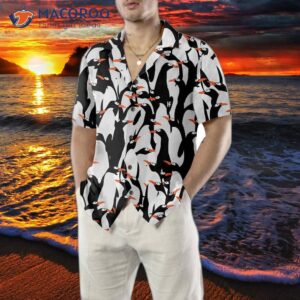 penguin colony hawaiian shirt cool shirt for themed gift idea 4