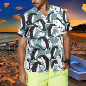 penguin seamless pattern hawaiian shirt for 3