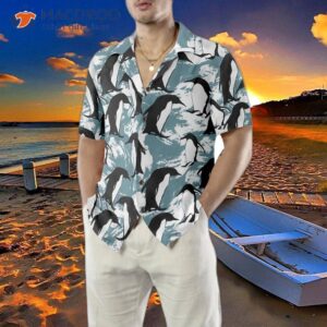 penguin seamless pattern hawaiian shirt for 4