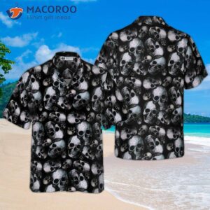 pentagram gothic skull hawaiian shirt for black pattern all over print 0