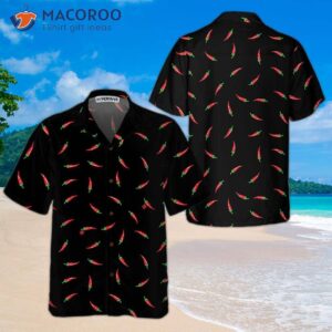 pepper on a black background hawaiian shirt funny red shirt for hot chili 0