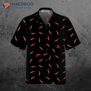 pepper on a black background hawaiian shirt funny red shirt for hot chili 2