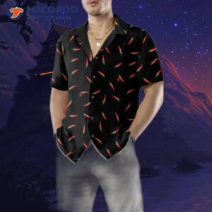 pepper on a black background hawaiian shirt funny red shirt for hot chili 4