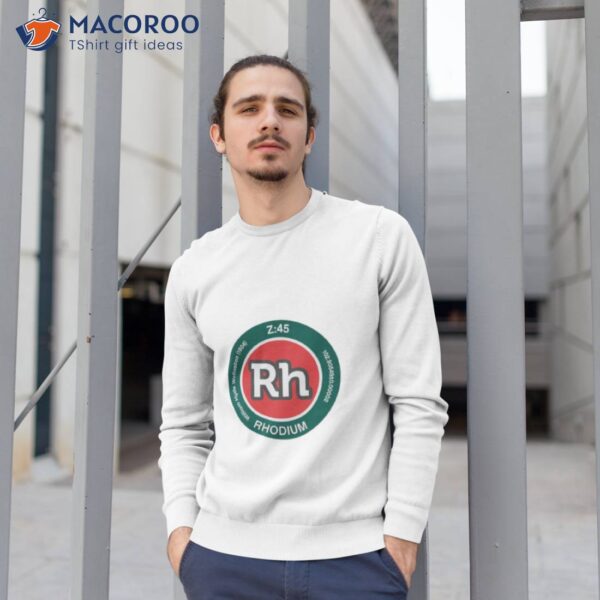 Periodic Table Of The Elements Number 45 Rhodium Emblem Napoli Colours Shirt