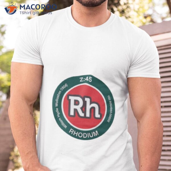 Periodic Table Of The Elements Number 45 Rhodium Emblem Napoli Colours Shirt