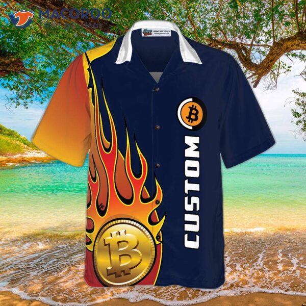 Personalized Name Bitcoin Logo Custom Hawaiian Shirt