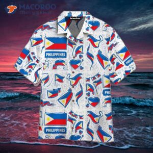 philippines flag patterned hawaiian shirt 0