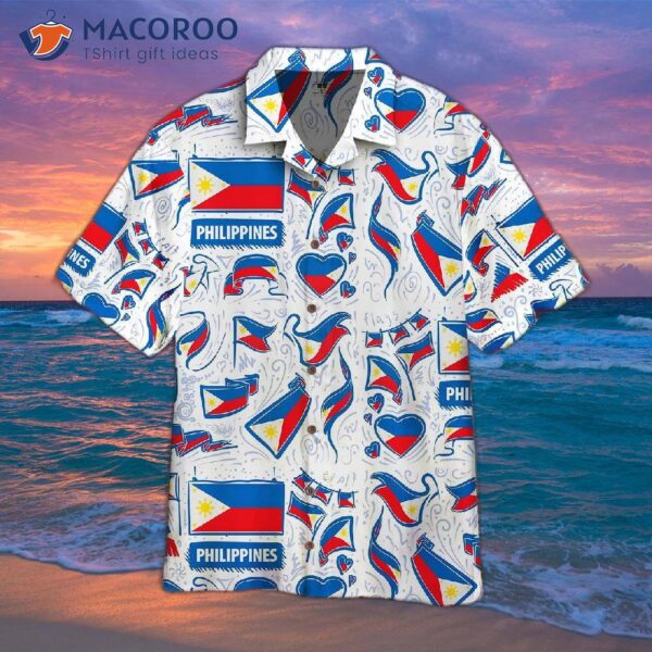 Philippines Flag-patterned Hawaiian Shirt