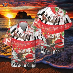 Piano-playing Santa Claus Hawaiian Shirt: Funny Shirt For And