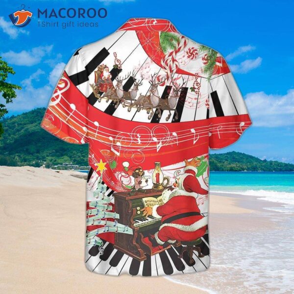 Piano-playing Santa Claus Hawaiian Shirt: Funny Shirt For And