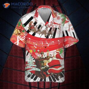 piano playing santa claus hawaiian shirt funny shirt for and 2