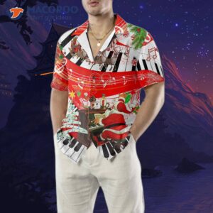 piano playing santa claus hawaiian shirt funny shirt for and 3