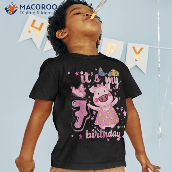 Pig Birthday Girl Princess 7th Shirt