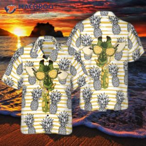 pineapple and giraffe hawaiian shirt 2