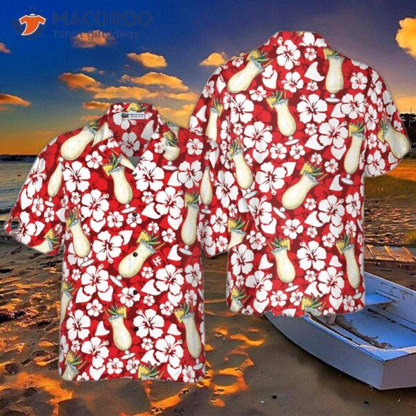 “pineapple Colada Cocktail Print Hawaiian Shirt”