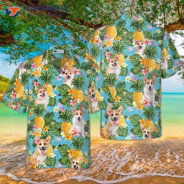 Pineapple-loving Corgi Hawaiian Shirt