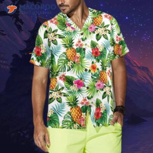 pineapple print tropical hawaiian shirt 0