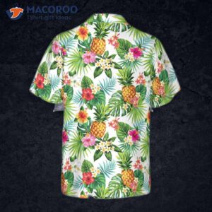 pineapple print tropical hawaiian shirt 1