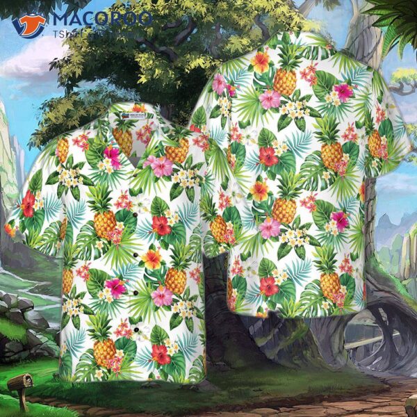 Pineapple-print Tropical Hawaiian Shirt