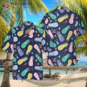 pineapple printed hawaiian shirts in the memphis style 0