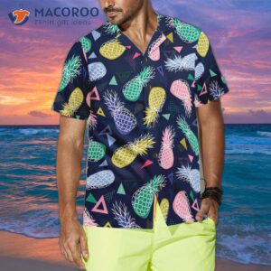 pineapple printed hawaiian shirts in the memphis style 1