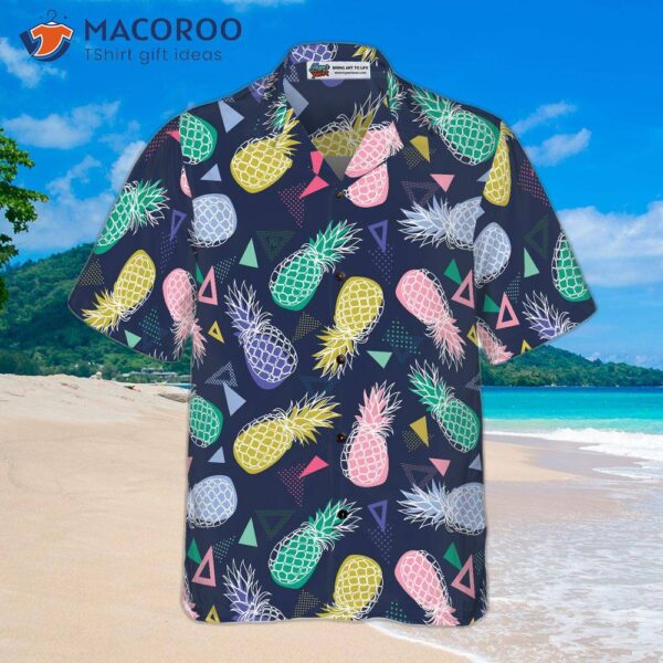 Pineapple-printed Hawaiian Shirts In The Memphis Style