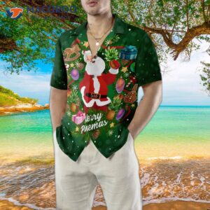 pineapple santa wreath hawaiian shirt 4