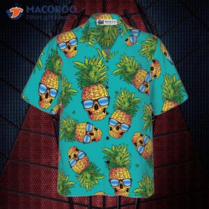 pineapple skull and the tropical leaves v2 hawaiian shirt 3