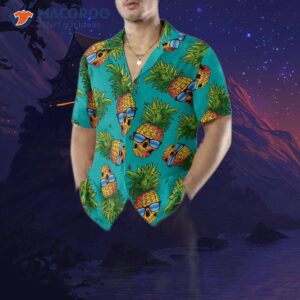 pineapple skull and the tropical leaves v2 hawaiian shirt 4