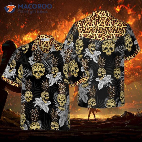 Pineapple Skull Leopard Tropical Hawaiian Shirt