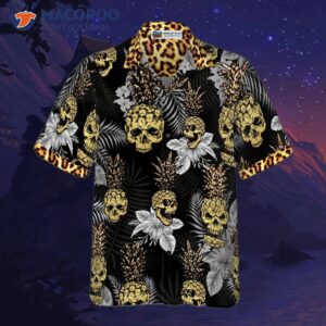 pineapple skull leopard tropical hawaiian shirt 3