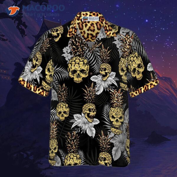 Pineapple Skull Leopard Tropical Hawaiian Shirt