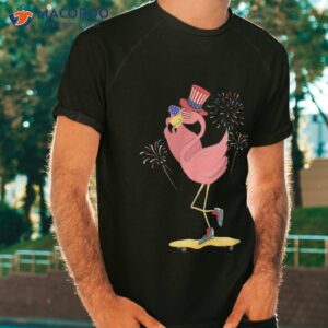 pink flamingo 4th of july funny patriotic bird lover shirt tshirt