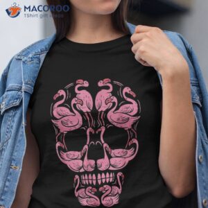 Pink Flamingo Skull Breast Cancer Awareness Halloween 2021 Shirt