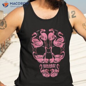pink flamingo skull breast cancer awareness halloween 2023 shirt tank top 3