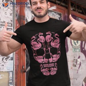 pink flamingo skull breast cancer awareness halloween 2023 shirt tshirt 1