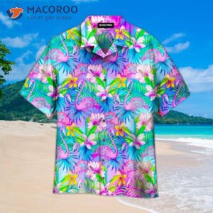 pink flamingo tropical hawaiian shirts 0