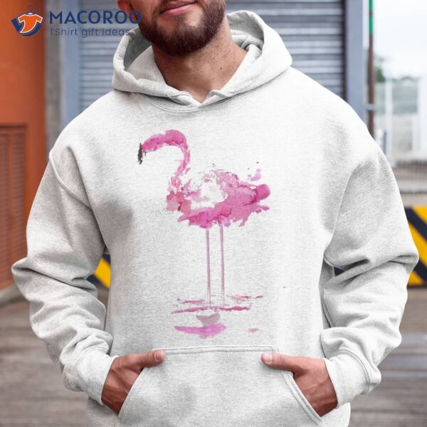 Pink Flamingo Watercolor Shirt | Bird Painter Tee Gift