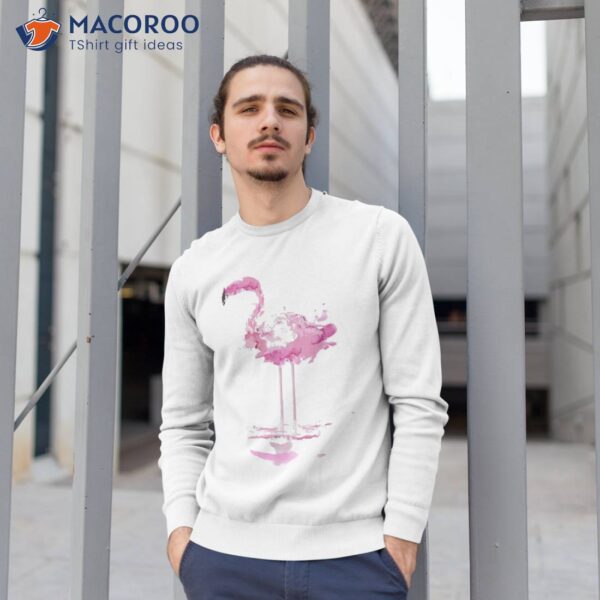 Pink Flamingo Watercolor Shirt | Bird Painter Tee Gift