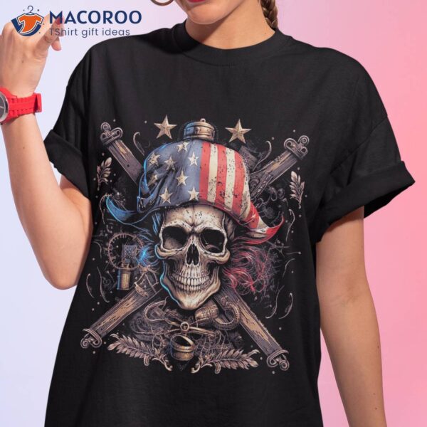 Pirate 4th Of July American Flag Usa America Funny Shirt