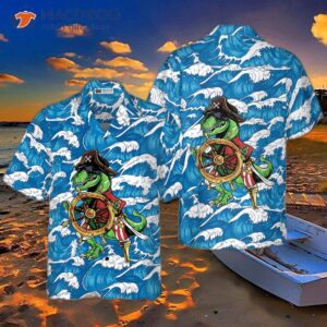 pirate dinosaur hawaiian shirt 2