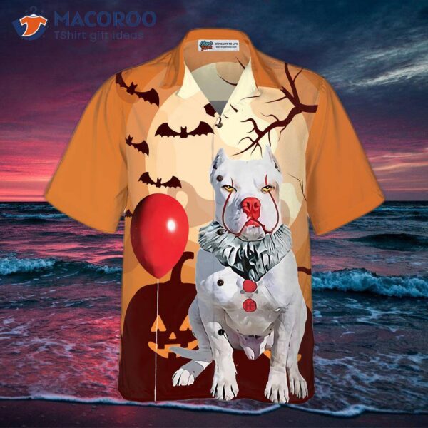 Pitbull Has Been Ready For Halloween Since Last With A Hawaiian Shirt, Cool Shirt And .