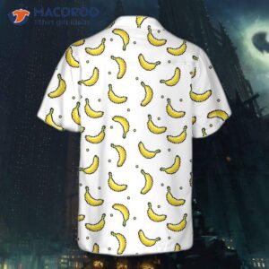 Pixel Banana Pattern Hawaiian Shirt, Funny Shirt For Adults, Patterned