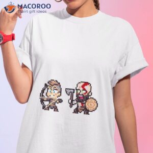 pixels god of war boy and father shirt tshirt 1