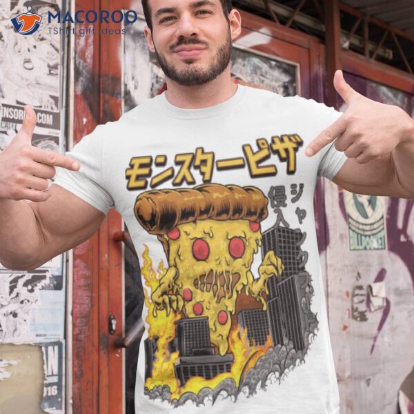 Pizza Kong Japanese Monster Kaiju Food I Love Pizza Shirt