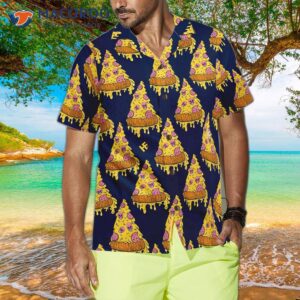 pizza skull pattern hawaiian shirt 0