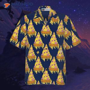 pizza skull pattern hawaiian shirt 3