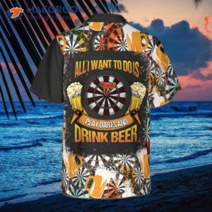 play darts and drink beer in a hawaiian shirt 2